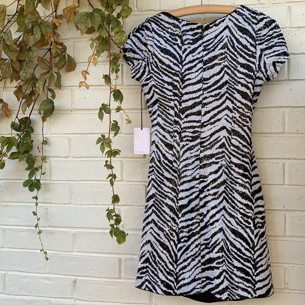 NEW Revolve LPA Pinched Wrap Dress Zebra Sequin Size XS - Picture 8 of 12
